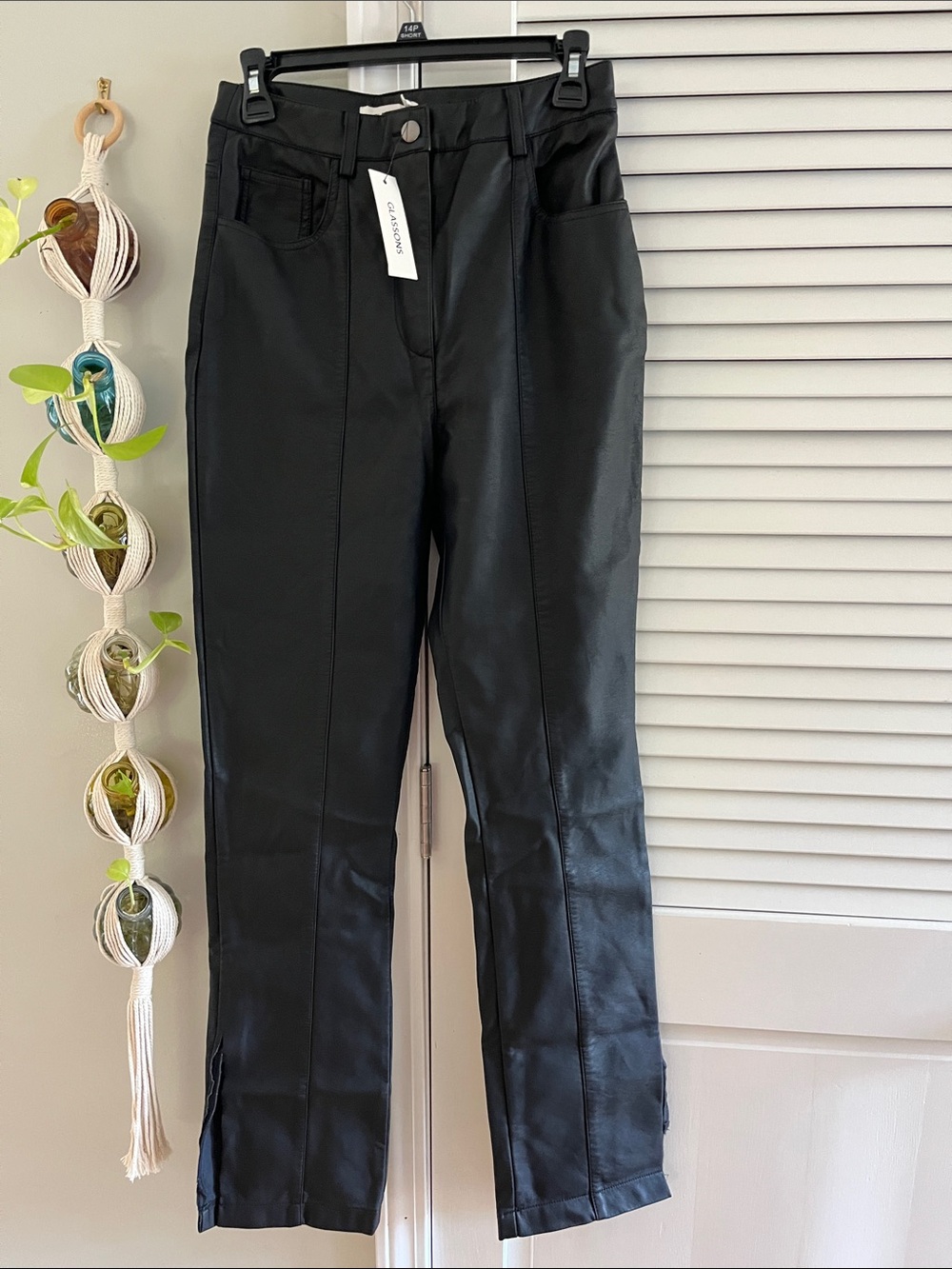 Glassons Black Faux Leather Straight-Leg Jeans